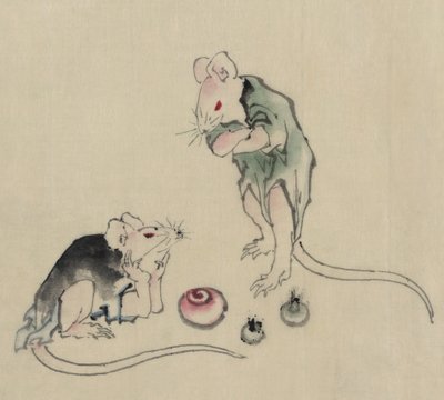 Dos ratones de Katsushika Hokusai